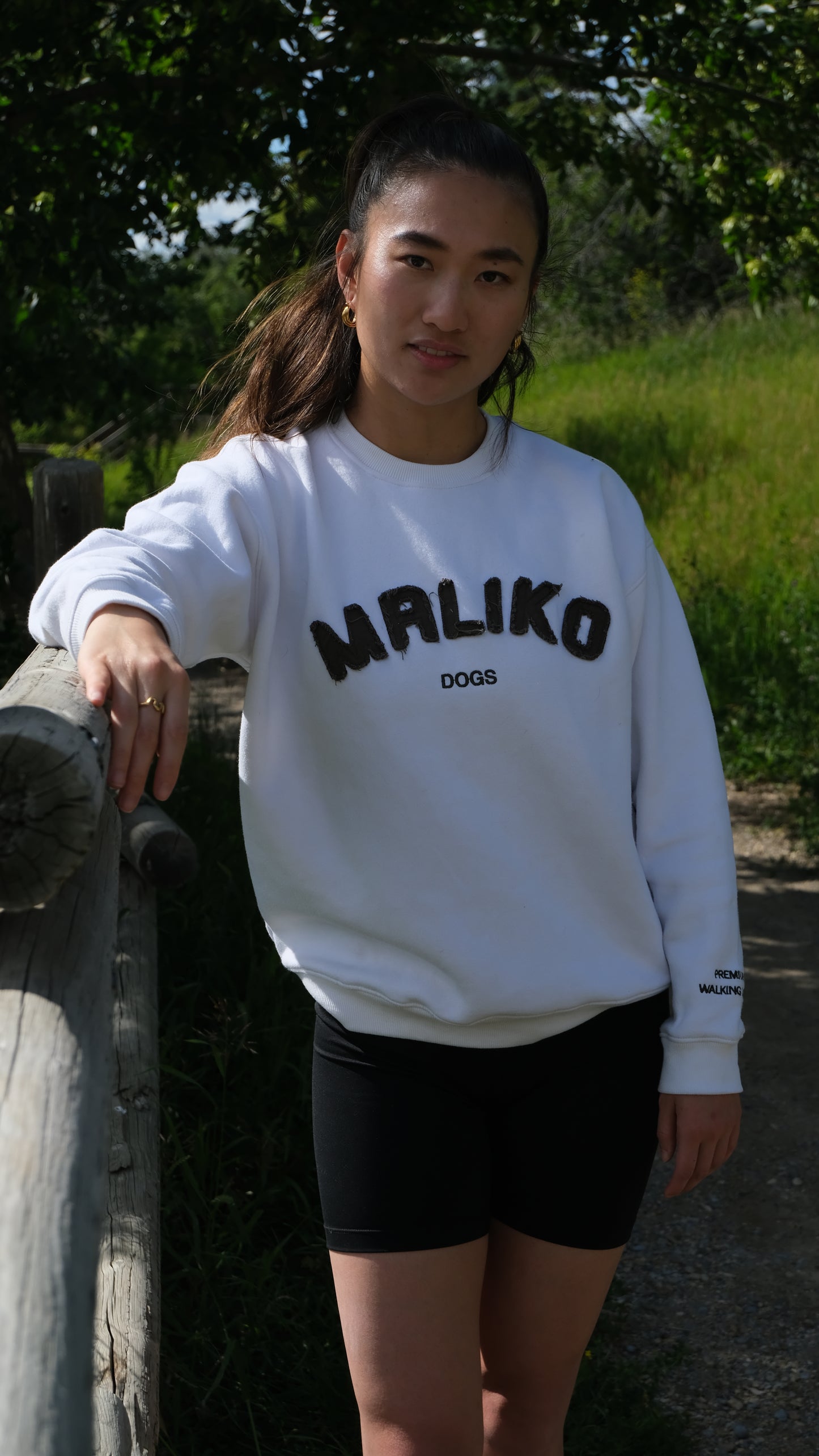 White Summer Crew Neck Sweatshirt