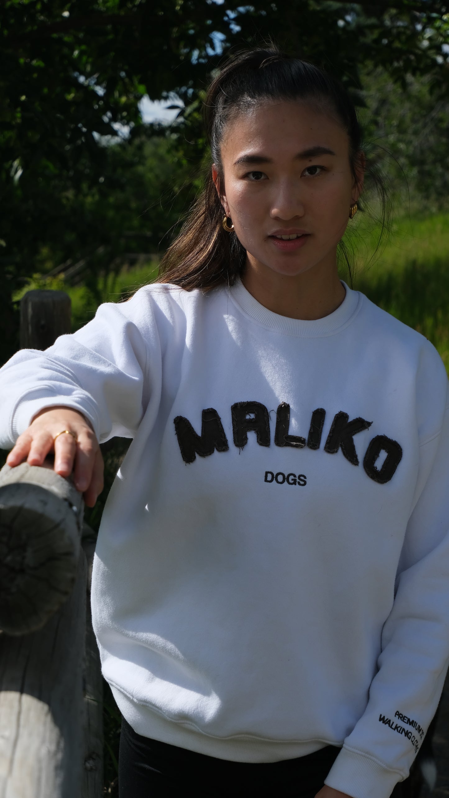White Summer Crew Neck Sweatshirt