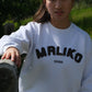 White Summer Crew Neck Sweatshirt