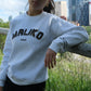 White Summer Crew Neck Sweatshirt